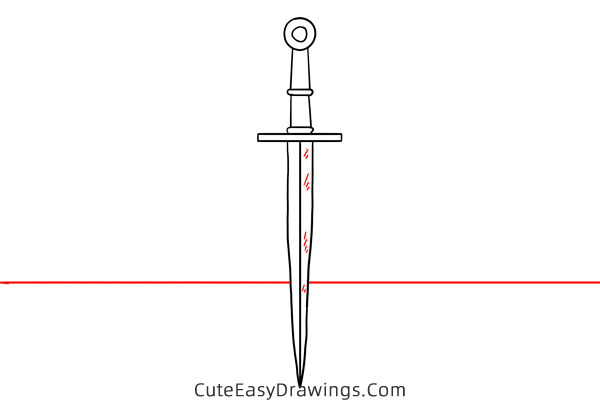 how to draw a sword - www.cuteeasydrawings.com