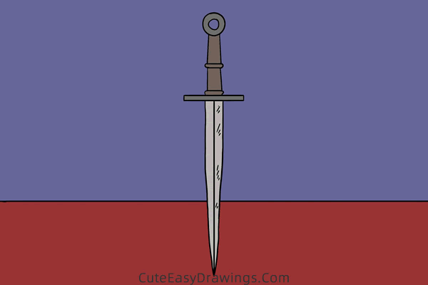 how to draw a sword - www.cuteeasydrawings.com