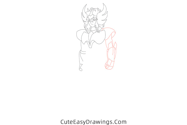 how to draw cygnus hyoga from saint seiya - www.cuteeasydrawings.com