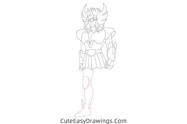 how to draw cygnus hyoga from saint seiya - www.cuteeasydrawings.com