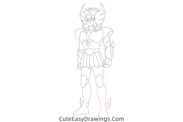 how to draw cygnus hyoga from saint seiya - www.cuteeasydrawings.com