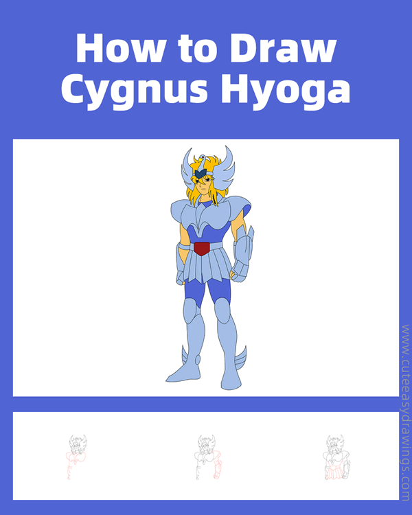 how to draw cygnus hyoga from saint seiya - www.cuteeasydrawings.com