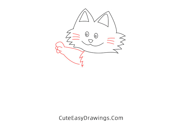 how to draw a cat with a mouse - www.cuteeasydrawings.com