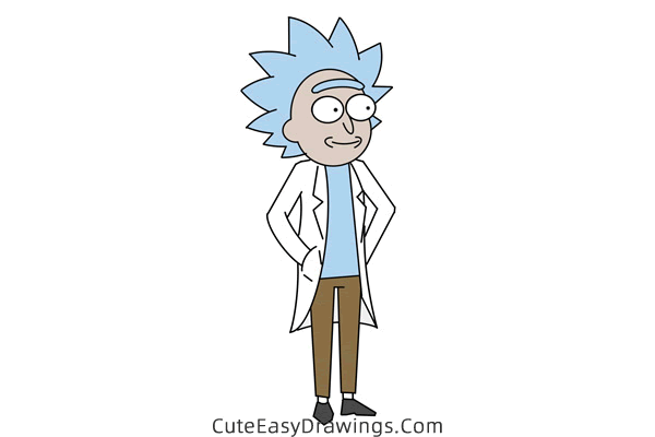 how to draw rick sanchez - www.cuteeasydrawings.com