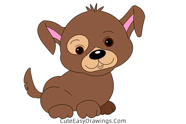 how to draw a cute puppy - www.cuteeasydrawings.com