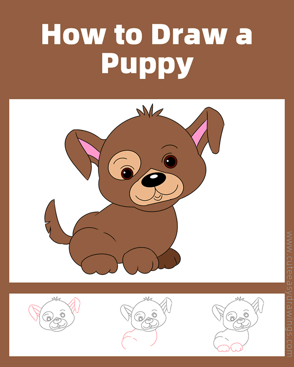 how to draw a cute puppy - www.cuteeasydrawings.com