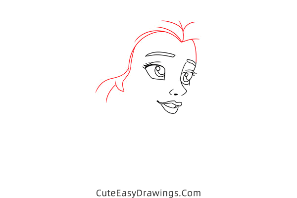 how to draw belle from beauty and the beast - www.cuteeasydrawings.com