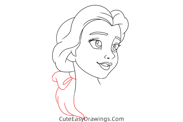 how to draw belle from beauty and the beast - www.cuteeasydrawings.com