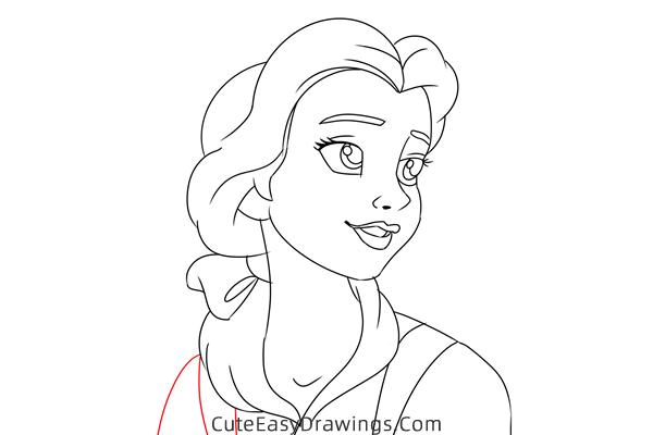 how to draw belle from beauty and the beast - www.cuteeasydrawings.com