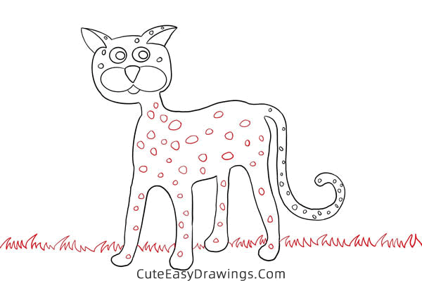 how to draw a cheetah - www.cuteeasydrawings.com