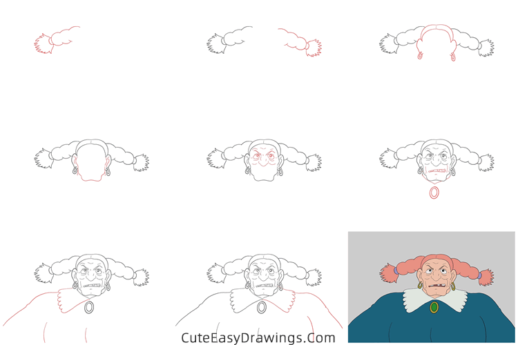 how to draw dola from castle in the sky - www.cuteeasydrawings.com