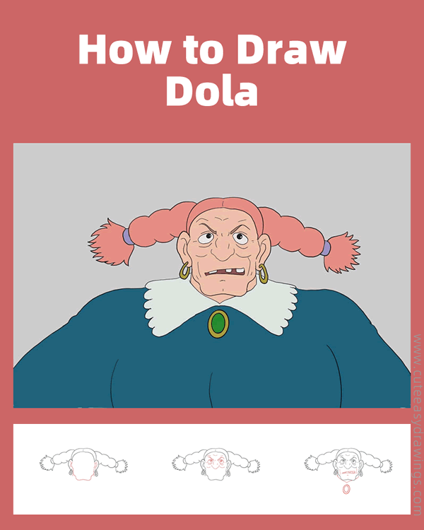 how to draw dola from castle in the sky - www.cuteeasydrawings.com