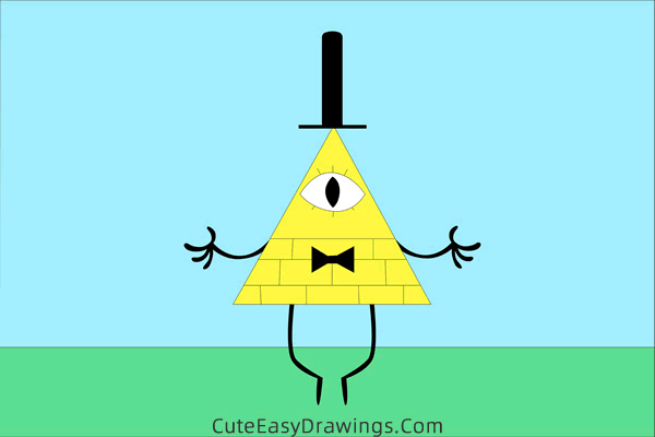 how to draw bill cipher from gravity falls - www.cuteeasydrawings.com