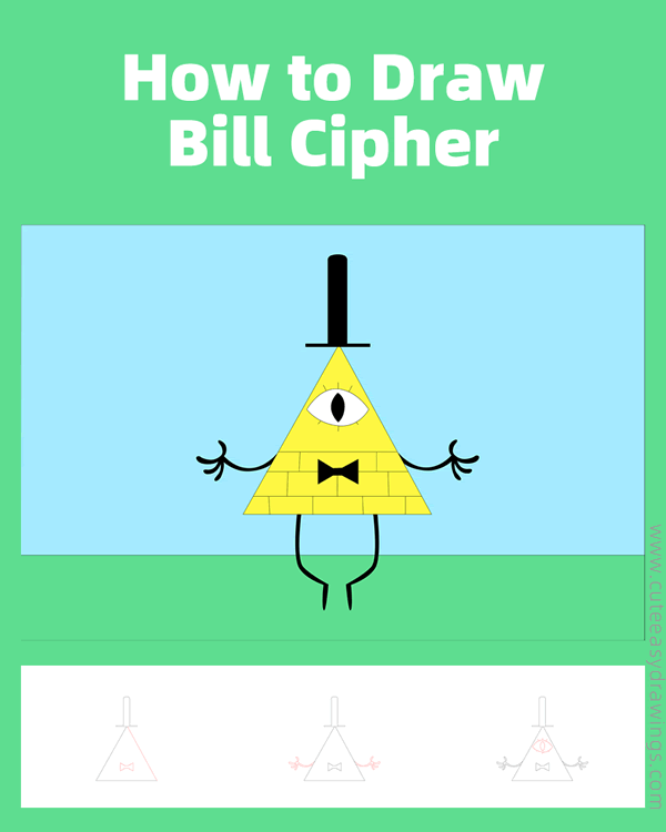 how to draw bill cipher from gravity falls - www.cuteeasydrawings.com