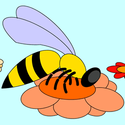 How to Draw a Bee on a Flower Step by Step