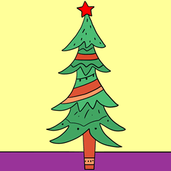 How to Draw a Christmas Tree Easy Step by Step