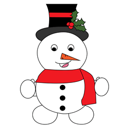 How to Draw a Christmas Snowman Step by Step