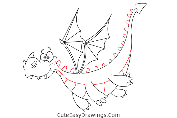 how to draw a dragon - www.cuteeasydrawings.com