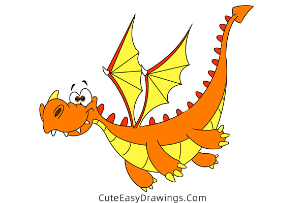 how to draw a dragon - www.cuteeasydrawings.com