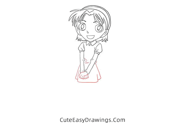 how to draw ayumi yoshida from detective conan - www.cuteeasydrawings.com