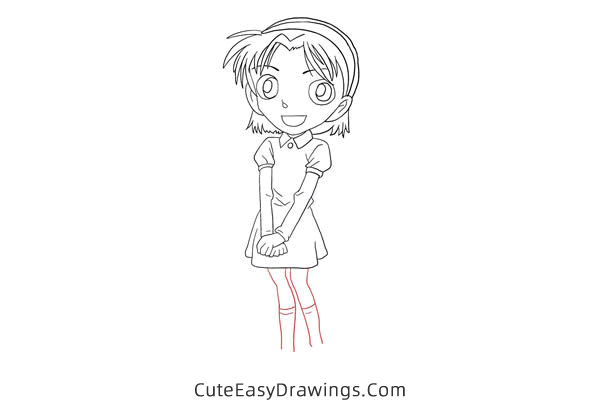 how to draw ayumi yoshida from detective conan - www.cuteeasydrawings.com