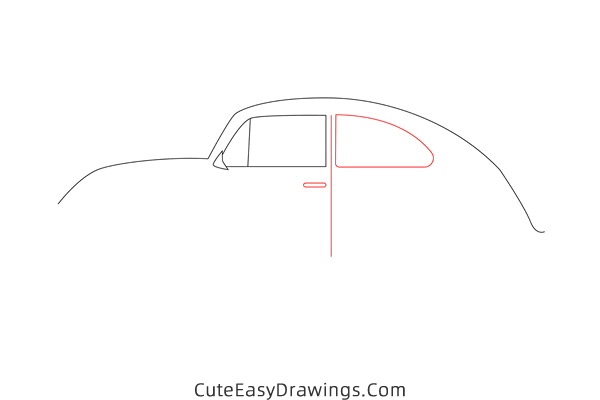 how to draw a volkswagen beetle - www.cuteeasydrawings.com