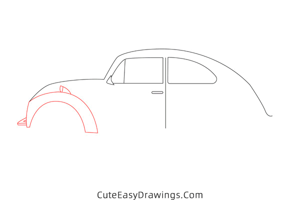 how to draw a volkswagen beetle - www.cuteeasydrawings.com