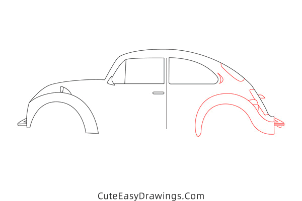 how to draw a volkswagen beetle - www.cuteeasydrawings.com