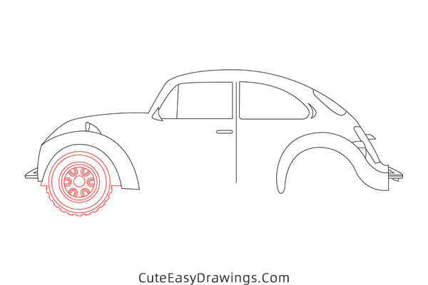 how to draw a volkswagen beetle - www.cuteeasydrawings.com