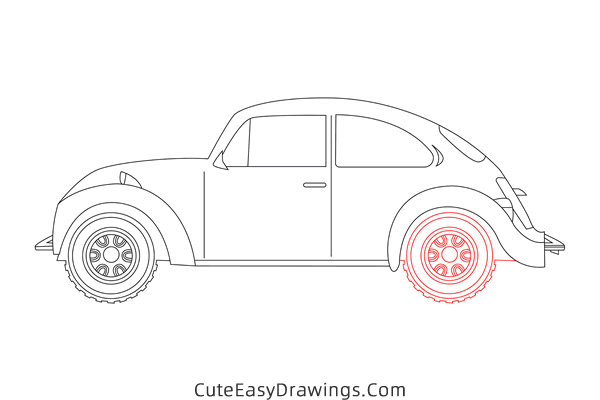 how to draw a volkswagen beetle - www.cuteeasydrawings.com