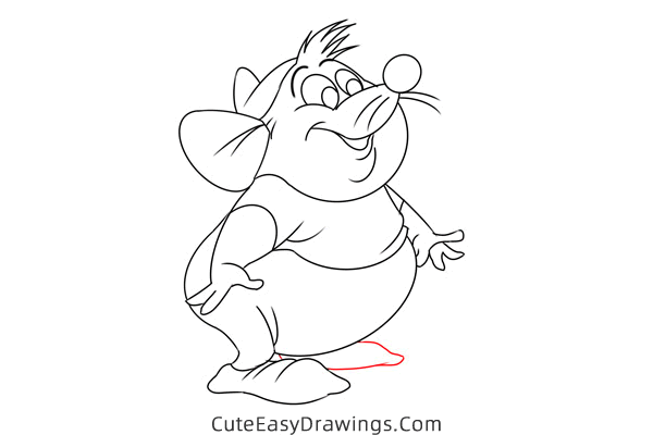 how to draw gus from cinderella - www.cuteeasydrawings.com