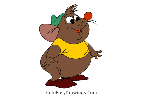 how to draw gus from cinderella - www.cuteeasydrawings.com