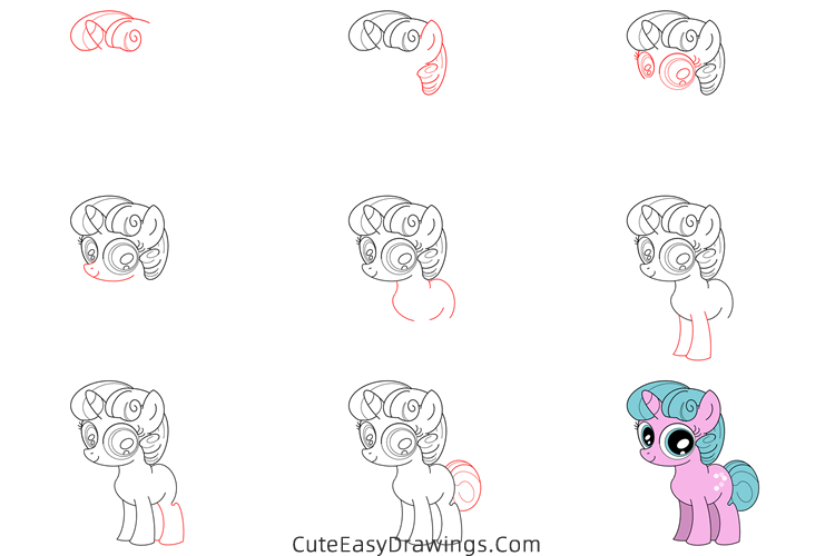 how to draw a pony from my little pony - www.cuteeasydrawings.com