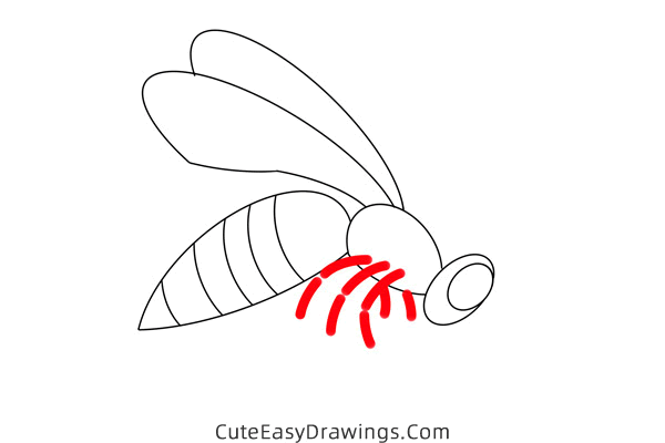 how to draw a bee on a flower - www.cuteeasydrawings.com