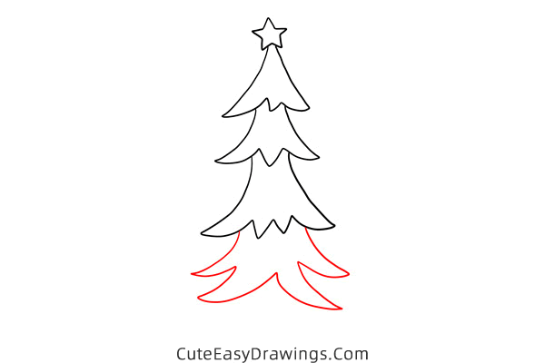 how to draw a christmas tree easy - www.cuteeasydrawings.com