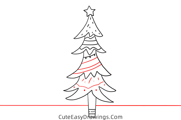 how to draw a christmas tree easy - www.cuteeasydrawings.com