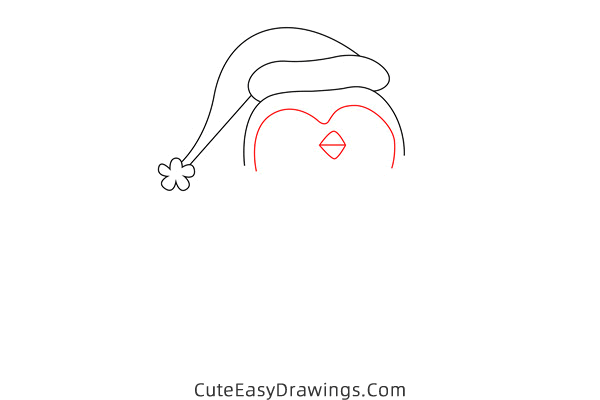 how to draw a christmas penguin - www.cuteeasydrawings.com