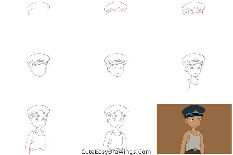 how to draw kanta ogaki from my neighbor totoro - www.cuteeasydrawings.com