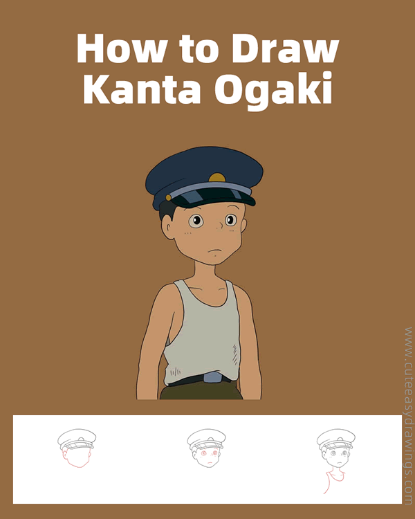 how to draw kanta ogaki from my neighbor totoro - www.cuteeasydrawings.com