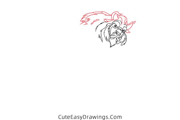 how to draw the beast from beauty and the beast - www.cuteeasydrawings.com