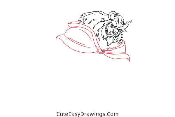 how to draw the beast from beauty and the beast - www.cuteeasydrawings.com