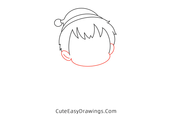 how to draw a christmas boy - www.cuteeasydrawings.com