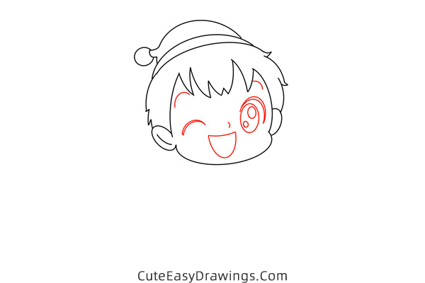 how to draw a christmas boy - www.cuteeasydrawings.com