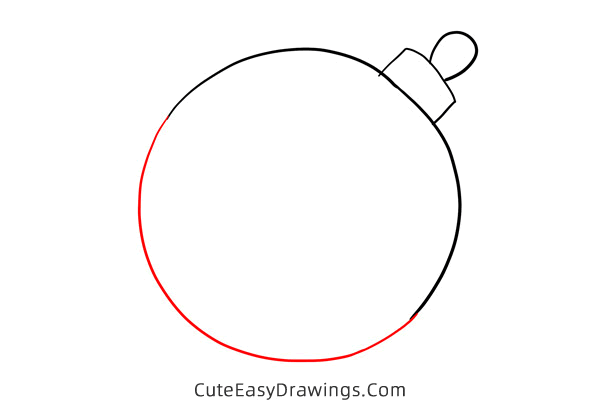 how to draw a christmas ball - www.cuteeasydrawings.com