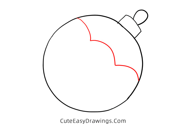 how to draw a christmas ball - www.cuteeasydrawings.com