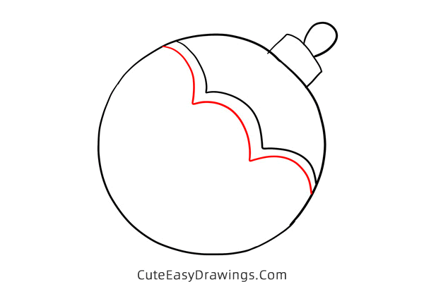 how to draw a christmas ball - www.cuteeasydrawings.com