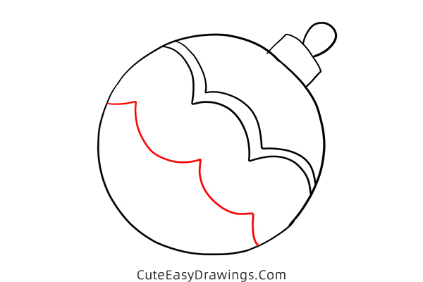 how to draw a christmas ball - www.cuteeasydrawings.com