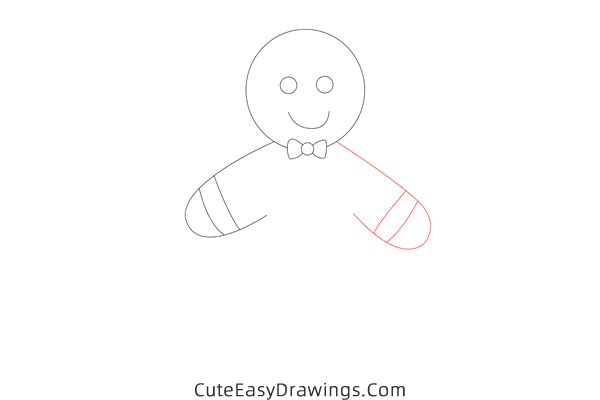 how to draw a christmas gingerbread man - www.cuteeasydrawings.com