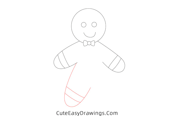 how to draw a christmas gingerbread man - www.cuteeasydrawings.com