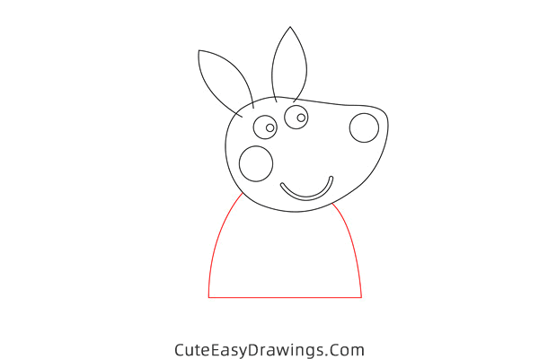 how to draw kylie kangaroo from peppa pig - www.cuteeasydrawings.com